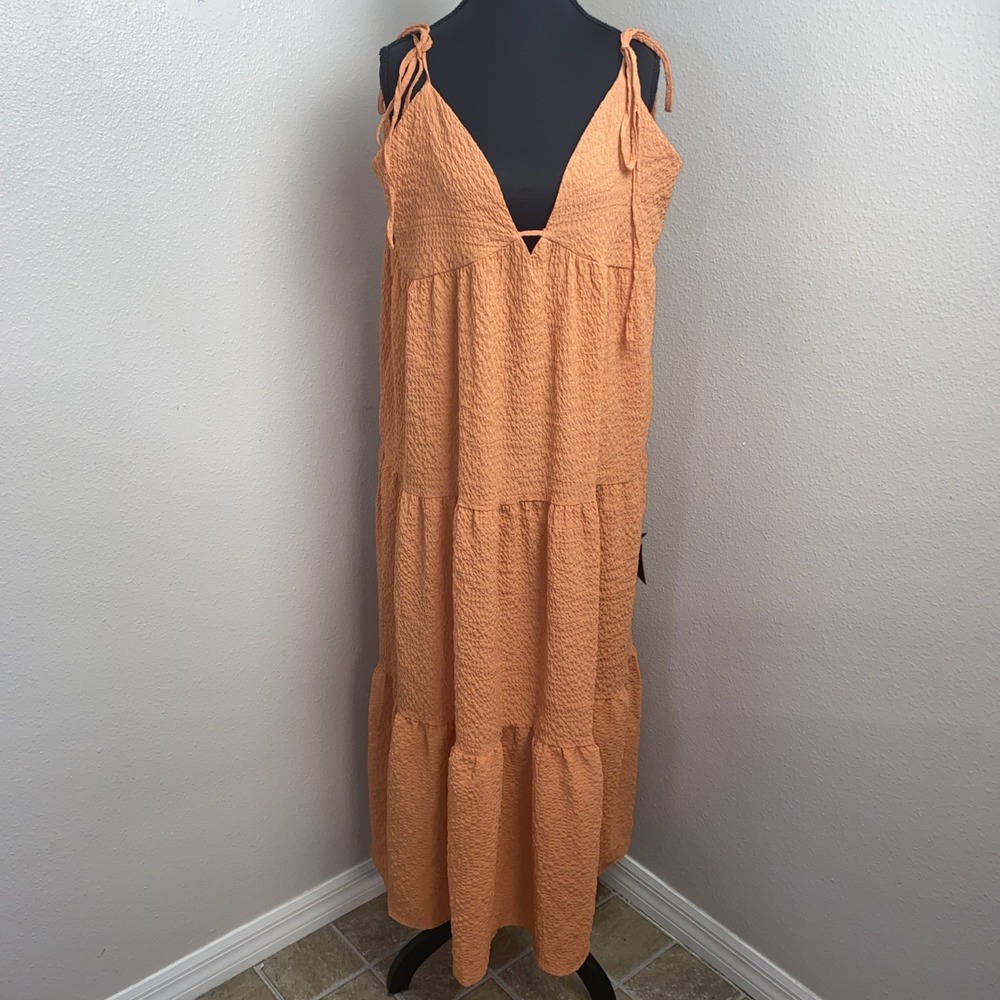 Orange Sleeveless Maxi Dress